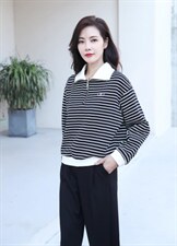 现货供应：条纹休闲卫衣，女装卫衣/绒衫，拉思维加丝