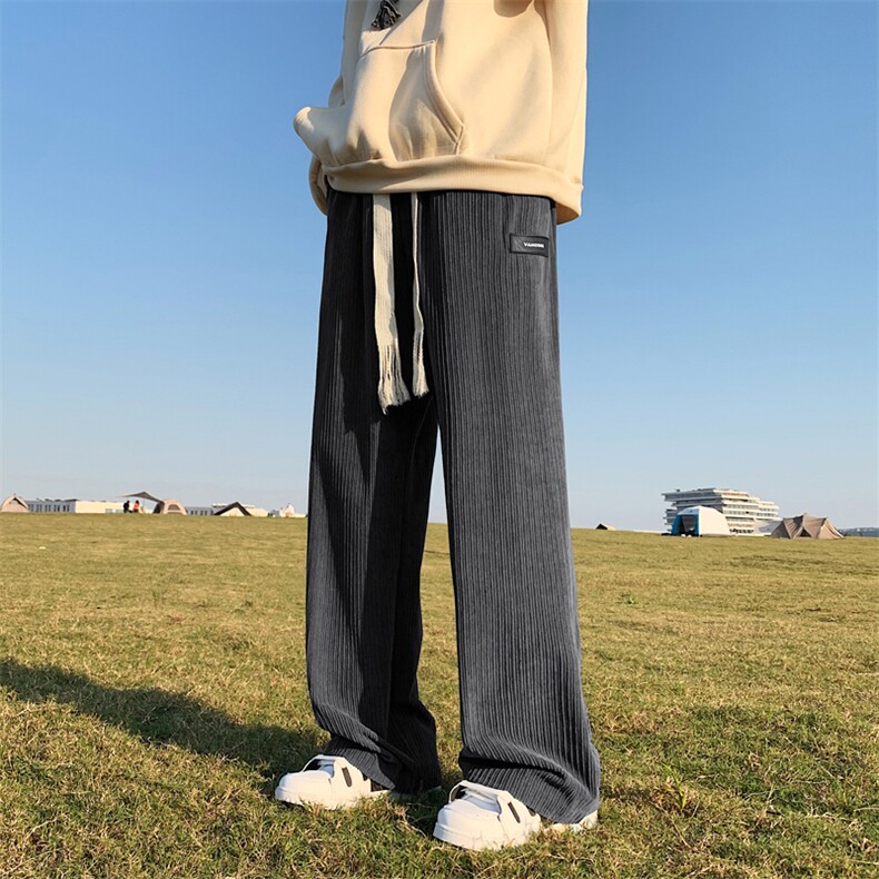 秋冬季休闲长裤子直筒宽松抽绳加绒加厚裤子1098特批37加绒特批45,男装休闲裤,星座718-1