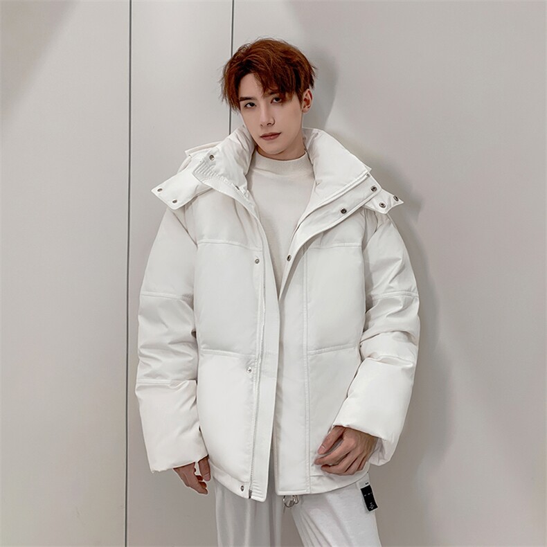 2026新男女同款学院风情侣连帽羽绒服小个子面包服加厚白鸭绒潮牌，男装羽绒服，钱塘6003（原4033）