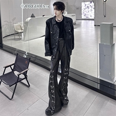 自家图高品质鳄鱼纹中性潮牌机车服pu皮衣夹克外套男1517-P108，男装夹克，星座910-5