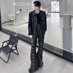 自家图 高品质鳄鱼纹中性潮牌机车服pu皮衣夹克外套男1517-P108图片