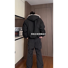 现货高品质美式高街冬季重磅硬挺短款座山雕毛领棉衣男女加厚外套，男装棉衣，电商A443