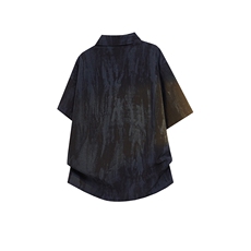 CS1142-特p35控68水墨印花短袖冰丝凉感速干潮流大码衬衫，男装T恤，电商A059