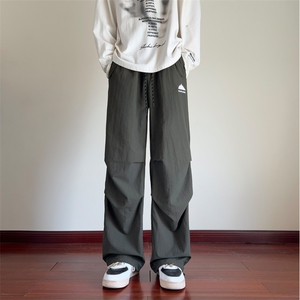 抖音品质夏季新款褶皱百搭小标宽松伞兵裤B315-K24232-特p35控68图片