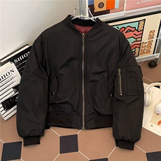 两面穿纯色加棉短款棒球服棉服外套男女2024秋冬9822P95，男装棉衣，星座410-2