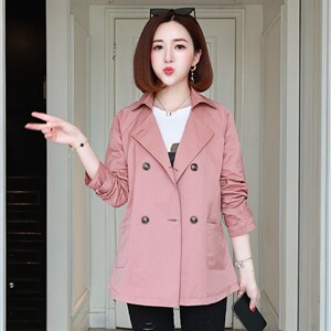 2022春秋季中长款双排扣风衣舒适年轻百搭潮流气质修身显瘦，女装风衣，依倍林