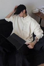 ?街头时髦松弛美学时尚上衣日系休闲极简宽松廓形毛衣HY863TP60，男装针织衫/毛衣，电商A102B