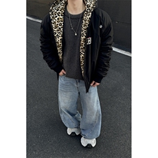 美式复古情侣装豹纹棉服外套保暖潮牌欧美街头秋冬新款棉衣，男装棉衣，星座307A