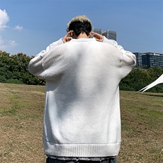 潮牌毛衣男冬季百搭宽松圆领打底针织衫日系复古情侣线衣MY80-P48，男装T恤，星座308B-2