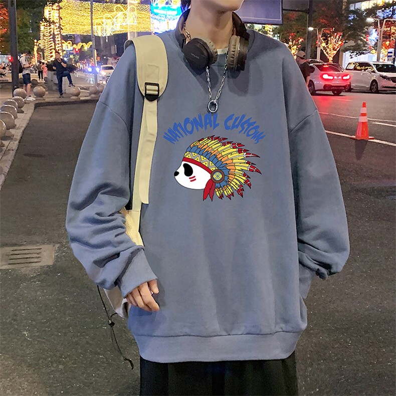 S6196-P28 加绒款-P33 秋季圆领卫衣男大码韩版宽松长袖外套图片
