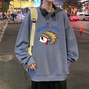 S6196-P28 加绒款-P33 秋季圆领卫衣男大码韩版宽松长袖外套图片