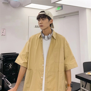日系cityboy复古衬衫男夏季半袖ins潮牌工装休闲衬衣 W3184-P30图片