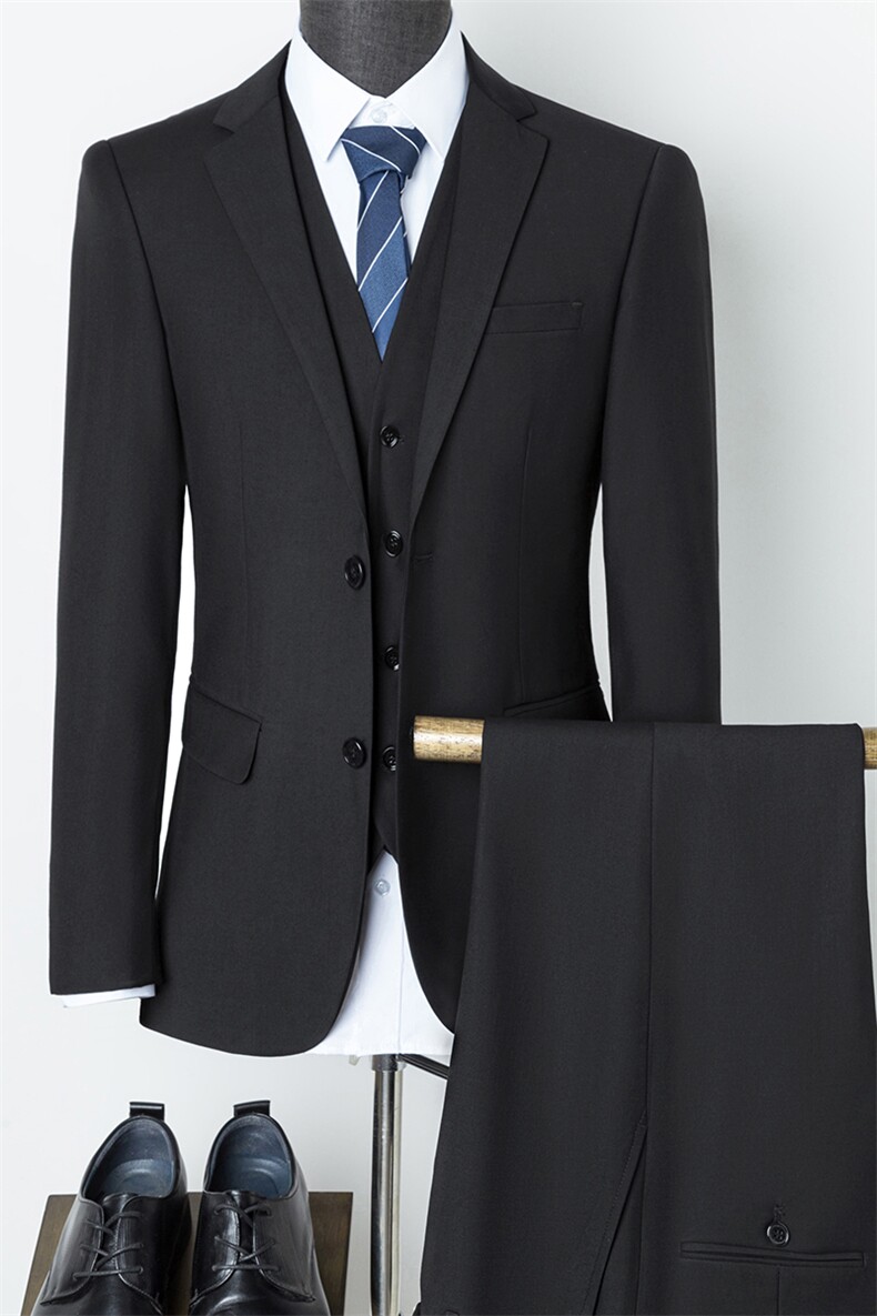 新款西服套装中青年男士西装男外套商务休闲正装三件套HB886-P235，男装西服套装，电商B212（原钱塘6029）
