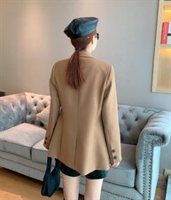 【现货】休闲韩版温柔咖金纺外套，其它，水锦红