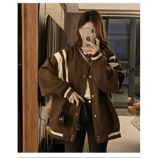 拼接飞行员夹克外套男女装高街潮牌运动棒球服宽松休闲JKZ603，男装夹克，星座516A