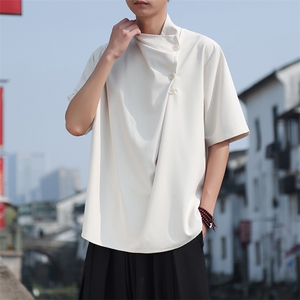 高货山本耀司夏季风新中式现货排扣高领短袖TCS29-P60图片
