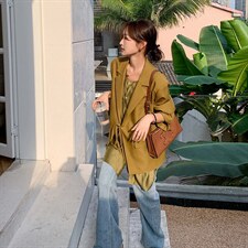 【现货】高品质拼纱假两件廓形西服251-603-P125-K188，女装西装，浙宝189