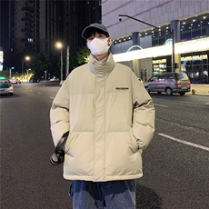 港风夜景时尚字母印花面包服白鸭绒羽绒服A247-YR193P195控258，男装羽绒服，电商A247