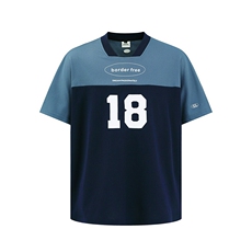 南夏乔装2025夏季新款日系撞色拼接字母印花短袖上衣复古中性T恤，男装T恤，电商S006（B521）