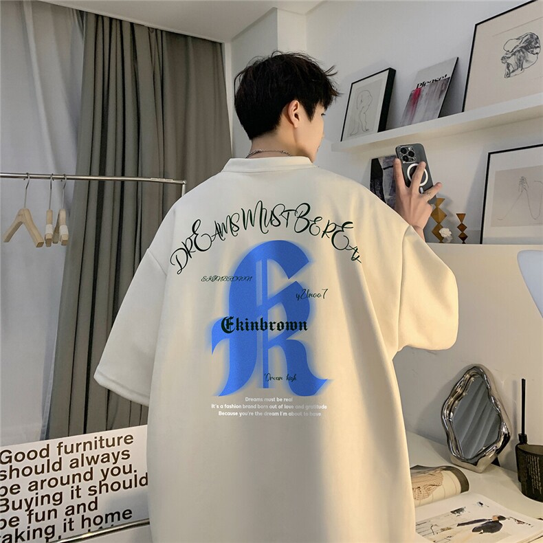 1重磅260克港风短袖休闲大码M-5XL情侣短袖T恤男DT8760P35控48，男装T恤，星座226-2