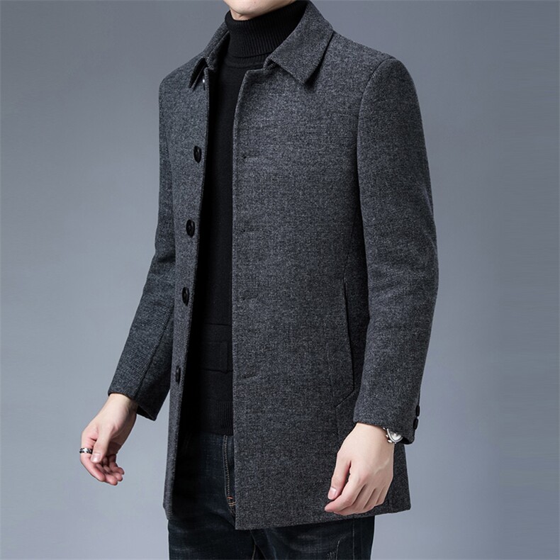 M2107钱塘2020-3双面呢羽绒服格子精品主推数据好长期款稳定P355,男装毛呢大衣,钱塘207-3
