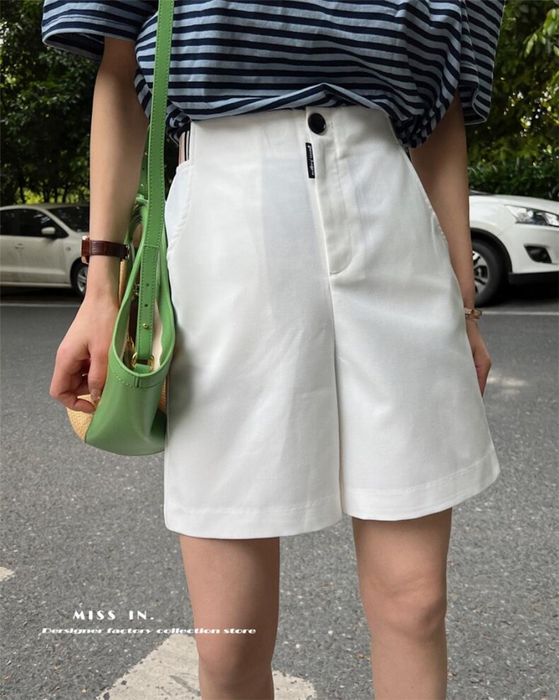 现货欧版西装中裤后松紧腰设计，女装西装，蜜思印·金