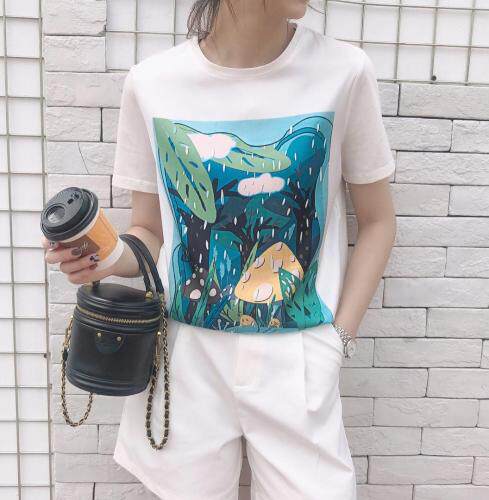 夏季新款高弹牛奶丝面料T，女装，格瑞琪