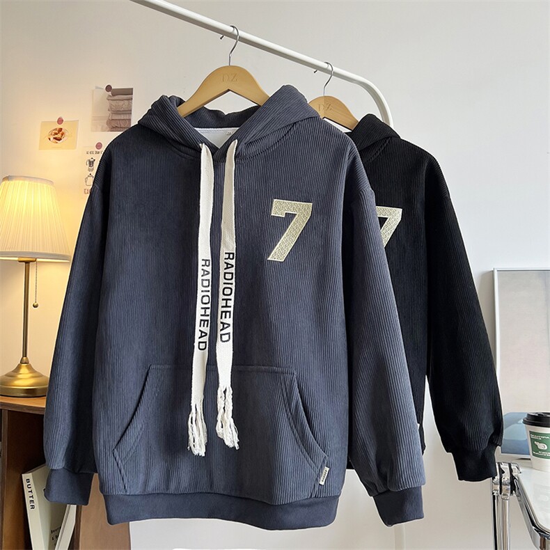 男女卫衣休闲款秋冬季七字潮牌宽松大码重磅加绒加厚外套，女装短外套，电商A011（原4039）