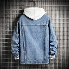 jk829-p70M-5XL白底ins牛仔夹克拉链破洞大码男日系CITYBOY，男装夹克，星座103A