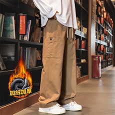 工装裤男生秋冬美式宽松直筒阔腿纯棉休闲裤子Z2345-P50/加绒P58，男装工装外套，星座509