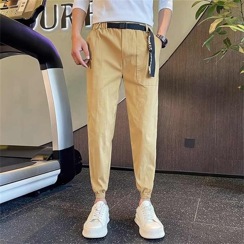春夏季男士休闲裤薄款2024春夏季色工装裤宽松束脚九分裤子K206,男装休闲裤,星座1116A-2（原606A-1）