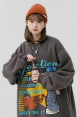 中性风23秋季时尚百搭宽松字母印花潮流情侣卫衣W1036P30控48，男装卫衣，A247A