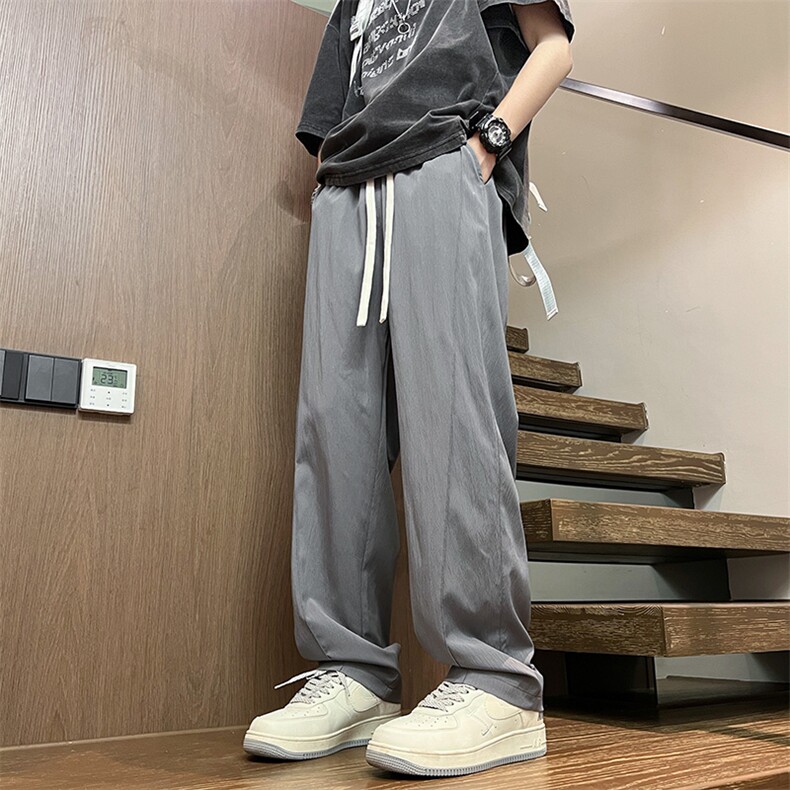 2025春夏款港风宽松设计感休闲百搭休闲裤直筒裤K24103-P35图片
