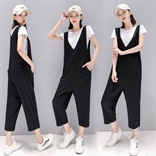 2021连体背带裤女套装休闲减龄洋气夏季新款小个子两件套连身衣潮,女装套装/套裙,布衣桑, 2021连体背带裤女套装休闲减龄洋气夏季新款小个子两件套连身衣潮,女装套装/套裙,布衣桑,