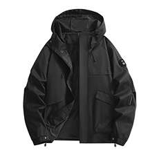 春秋户外冲锋衣男女同款防风防水连帽工装外套登山服夹克2481-P75，男装夹克，星座1403A