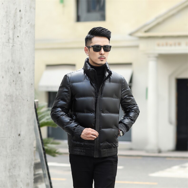 羽绒服男士秋冬季2023新款潮流中年商务休闲立领外套时尚百搭男装图片