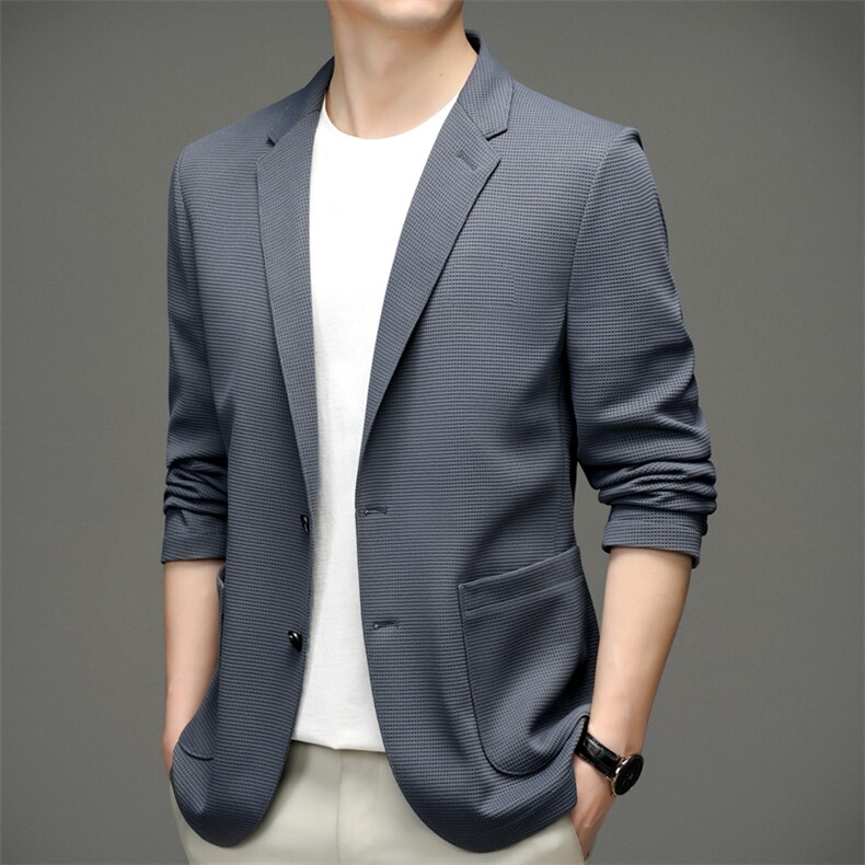 春秋季新款西服男时尚垂感商务休闲西装外套男单西服便服男装上衣,男装西服套装,电商B212（原钱塘6029）