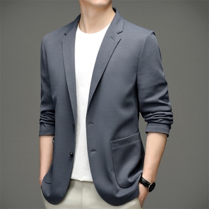 春秋季新款西服男时尚垂感商务休闲西装外套男单西服便服男装上衣