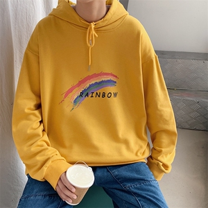 WY2064-P40 加绒-P45 纯棉连帽卫衣男大码运动帽衫宽松薄外套男图片
