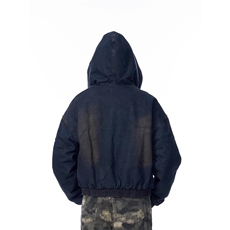 美式连帽牛仔棉服男女水洗重磅座山雕毛领复古加绒加厚夹克外套潮，男装夹克，星座715-4