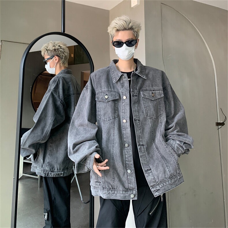 春秋新款港风高街潮牌印花牛仔夹克男士大码休闲外套JK1162-P68,男装夹克,星座1103-3