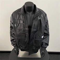 潮机能多口袋工装皮衣外套男士帅美式宽松皮夹克机车服W6330-P81，男装夹克，星座412-3