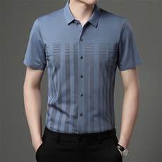 AC27001钱塘2020-3夏季男士高端精品短袖翻领休闲衬衫精品P65，男装衬衫，钱塘207-3