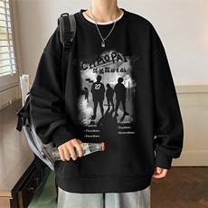 华夫格卫衣！2023秋季新款男士圆领卫衣潮牌长袖T恤HWY25P30，男装卫衣，电商B220