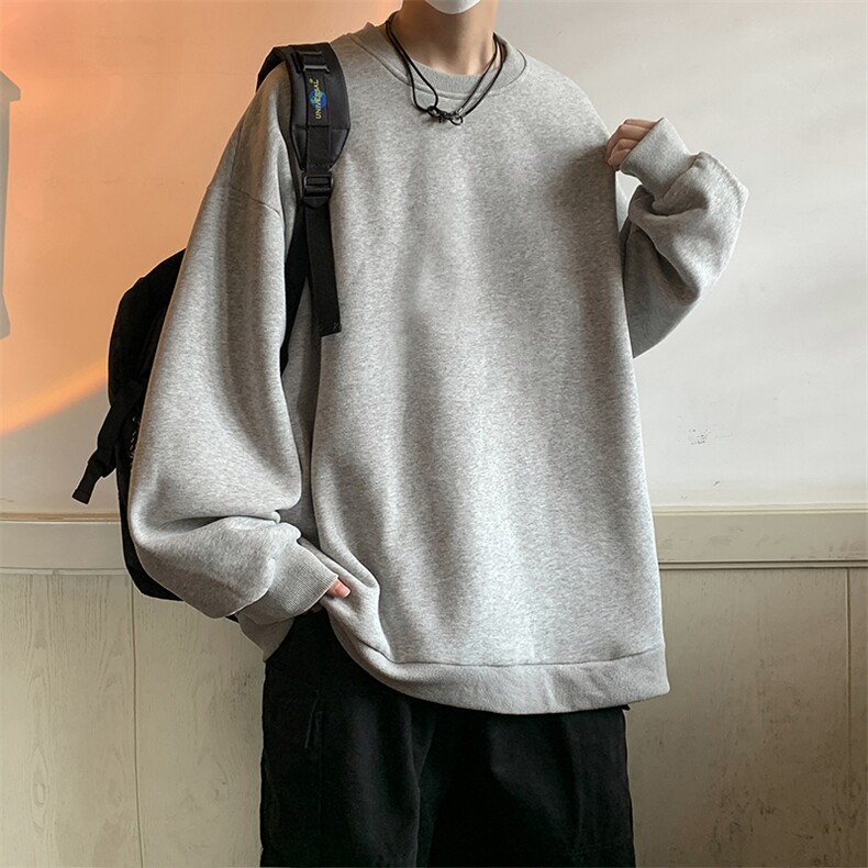 圆领卫衣男大码加厚加绒长袖t恤男S6099-P28加绒款-P33,男装卫衣,电商A040