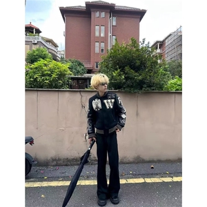 1506-1/JA2391/P74冬季新款外套男装加绒保暖印花潮流个性夹克图片