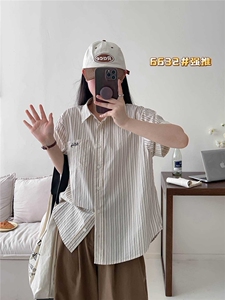 2025年夏季衬衫短袖polo领简约百搭女图片