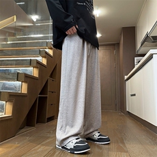 深灰色垂坠感糯米裤子男oversize加绒加厚宽松软糯直筒阔腿裤子秋，男装休闲裤，星座211-1