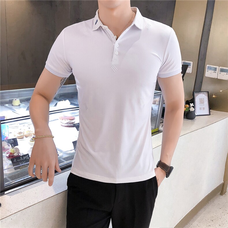 19夏新款潮男polo衫休闲百搭短袖韩版修身打底衬衫102A-PL06图片