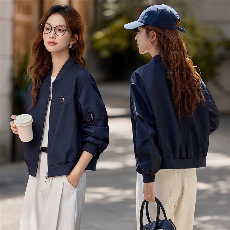 短款棒球服外套女款2026秋新款时髦洋气小个子休闲百搭夹克上衣图片